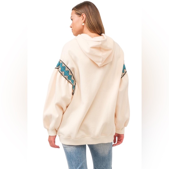 The GREii brand Ivory Relaxed Fit Hoodie with Trim Details Hoodie - Picture 5 of 6